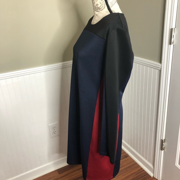 Cato Long Sleeve Blue Red Dress - Picture 9 of 9